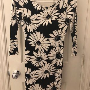 Scoop neck daisy stretch dress